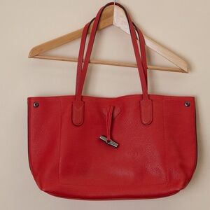 Longchamp red leather tote bag (excellent condition)